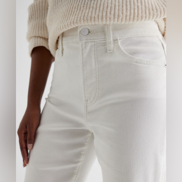 Express White High Waisted White Ripped '90s Bootcut Jeans Size 12 - Picture 5 of 7